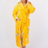 Vienetta Secret VS 033 Женский халат с капюшоном желтый/принт