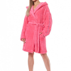 Теплий жіночий халат L&L 9131 LV яскраво-рожевий