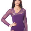 ББ 057 Боди с прозрачными рукавами фиолетовый