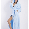 DKaren Diana длинный махровый халат с капюшоном голубой