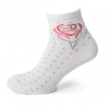 21120 Женские носки с принтом розы белый