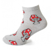 21110 Женские носки с мухоморами серый