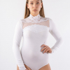 BB 143 Женский боди с ажурной вставкой белый