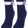 Marilyn COOZY N58 Махровые носки с белой каймой и бантиком синий