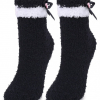 Marilyn COOZY N58 Махровые носки с белой каймой и бантиком черный