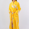 Vienetta Secret VS 031 Домашний теплый халат желтый/принт