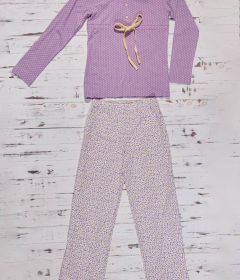 Vienetta Secret V 4167 Бавовняна піжама кофта та штани бузковий