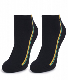 Marilyn FORTE 52 Женские носки с двойной полоской черный/желтый/зеленый
