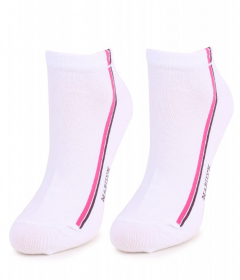 Marilyn FORTE 52 Женские носки с двойной полоской белый/розовый/бордовый