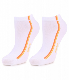 Marilyn FORTE 52 Жіночі шкарпетки з подвійною смужкою білий/помаранчевий/жовтий