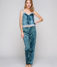 велюровая пижама со штанами Serenade 5024 бирюзовый