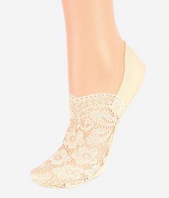 Marilyn STOPKI P36 Следки с кружевным верхом бежевый