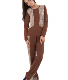 VPL 018 Пижама женская хлопок коричневый