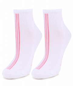 Marilyn FORTE 57 хлопковые носки с махровой стопой белый/розовый