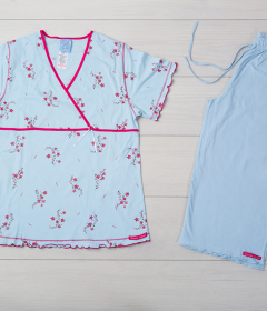 Vienetta Secret VS 04 Женская пижама футболка и бриджи голубой/малиновый