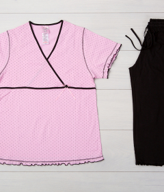 Vienetta Secret VS 04 Женская пижама футболка и бриджи розовый/черный