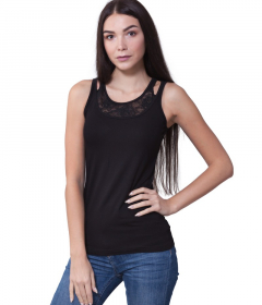 ML 072 майка с двойными лямками черный