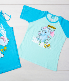 Vienetta Secret VS 03 Пижама футболка и бриджи бирюзовый/голубой