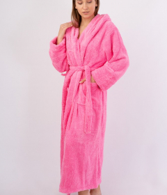 Vienetta Secret VS 033 Женский халат с капюшоном ярко-розовый