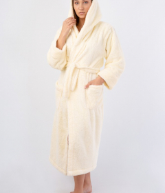 Vienetta Secret VS 033 Женский халат с капюшоном молочный