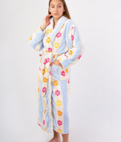Vienetta Secret Fullese Женский халат молочный/голубой/цветы