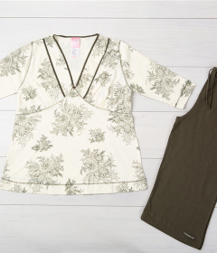 Vienetta Secret VS 05 Пижама для беременных молочный/хаки