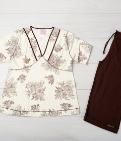 Vienetta Secret VS 05 Пижама для беременных молочный/коричневый