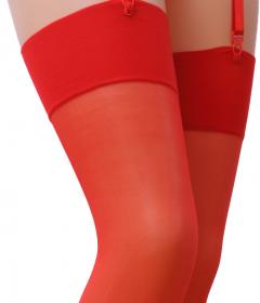 Красные чулки под пояс Passion ST001