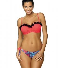 Marko M 452 CLAUDIA Купальник з об'ємними квітами кораловий