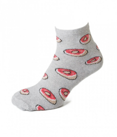 21117 Женские носки с пончиками серый