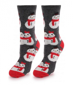 Marilyn ANGORA R29 Теплые ангоровые носки со снеговиками темно-серый