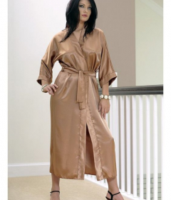 DKaren 130 длинный атласный халат золотой