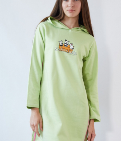 Muzzy M 05 Ночная рубашка с капюшоном салатовый