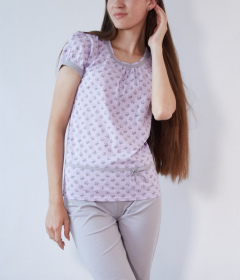 Black Tulip 18 Пижама женская с бриджами сиреневый/серый