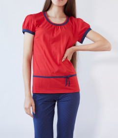 Black Tulip 18 Піжама жіноча з бриджами червоний/синій