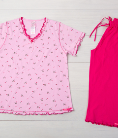 Vienetta Secret VS 06 Хлопковая пижама с бриджами розовый/малиновый