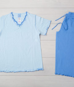 Vienetta Secret VS 06 Хлопковая пижама с бриджами голубой