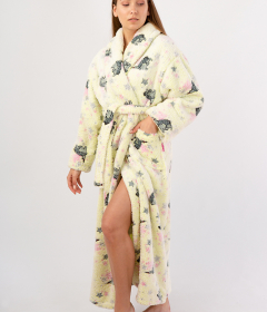 Махровий жіночий халат Vienetta Secret Geargette Miss HG 020 салатовий/принт