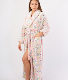 Vienetta Secret Geargette Miss HG 020 Махровый женский халат персиковый/цветы