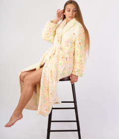 Vienetta Secret Geargette Miss HG 020 Махровий жіночий халат жовтий/ромашки