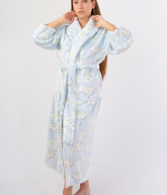 Vienetta Secret Geargette Miss HG 020 Махровий жіночий халат блакитний/ромашки