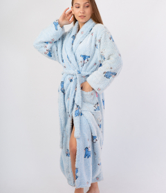 Vienetta Secret Geargette Miss HG 020 Махровый женский халат голубой/принт