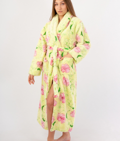 Vienetta Secret Geargette Miss HG 020 Махровый женский халат салатовый/цветы