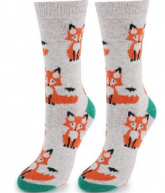 Marilyn ANGORA R31 Теплые носки с лисичками серый