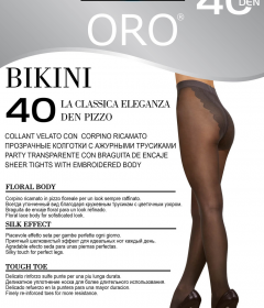 Oro Bikini 40 den колготки з ажурними трусиками чорний
