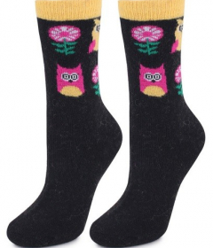 Marilyn ANGORA L36 Женские носки с ангорой черный/желтый