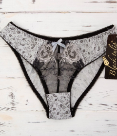 Black Tulip 032 Трусы с кружевной вставкой серый
