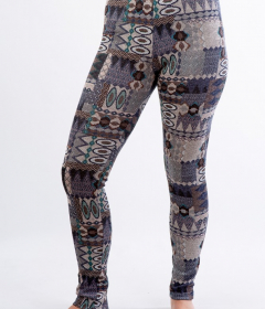 LL 030 лосины с орнаментом серый/синий