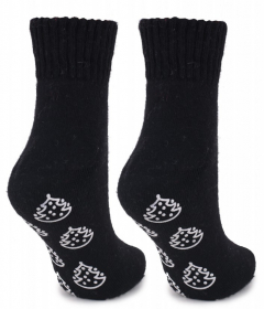 Marilyn ANGORA N42 Теплые носки с елочками на стопе черный