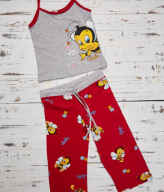 Vienetta Secret VS 26 Пижама майка и капри красный/серый